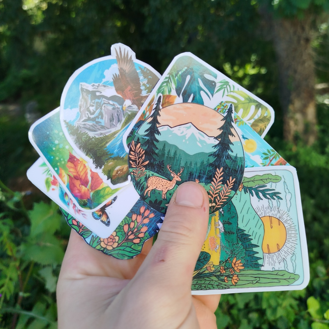 Beautiful nature sticker set