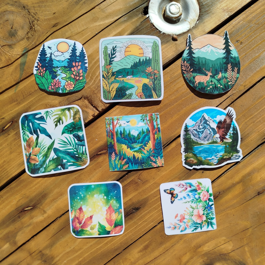 Beautiful nature sticker set